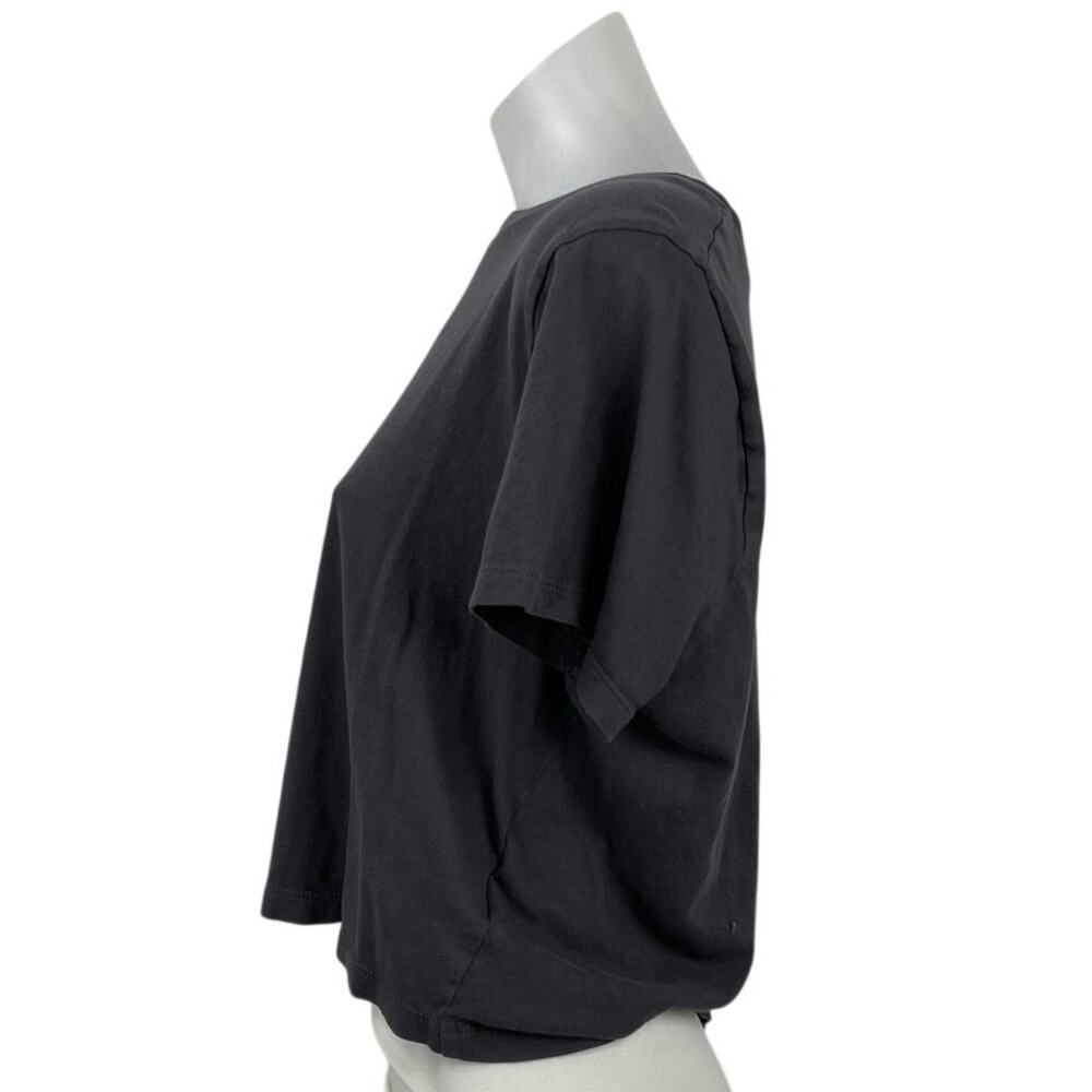 Madewell Women's Black Boxy Short Sleeve Crew Neck Crop T Shirt Tee Top Size M - Picture 3 of 6